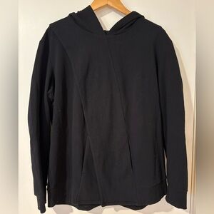 Lucy Black Hoodie Asymmetric Front Sweater